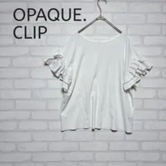 OPAQUE.CLIP（オペークドットクリップ）袖フリルカットソー　Lサイズのサムネイル