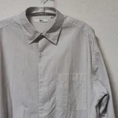 込 UNIQLO C Lサイズ ブロードオーバーサイズシャツ ストライプ