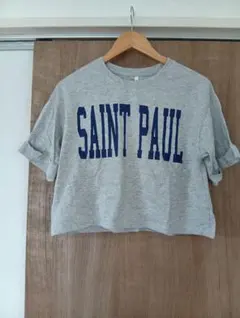 SAINT PAUL ロゴ 半袖 クロップド Tシャツ グレー Mのサムネイル
