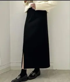 ストレッチタイトロングスカート　ブラック