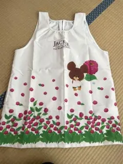 くまのがっこう　花柄エプロン