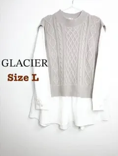 GLACIER グラシエル　シャツドッキングニットベスト　トップス