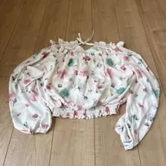 CECIL McBEE 花柄オフショルダーシャツ M