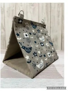 春夏用バードテント　普通サイズ　鳥花グレージュ