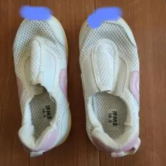 中古品　IFME メッシュ上履きスニーカー 16.5cm ホワイト/ピンク