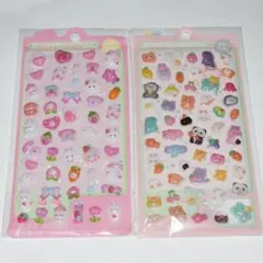 ★３Ｄシール２枚セット★ぷくぷくシール★ぷっくりデザイン★Ｅ１２