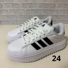 【新品】アディダス GRAND COURT 厚底スニーカー サイズ24cm