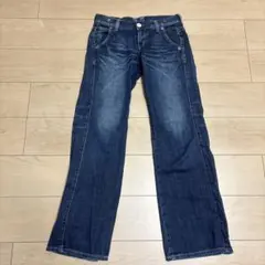 m*u様 BLUE TRIP 505 ダークブルー フレアパンツ