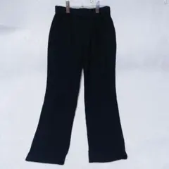 ビースリー フレアパンツ センタープレス 黒（Ⅱ）ポリエステル混