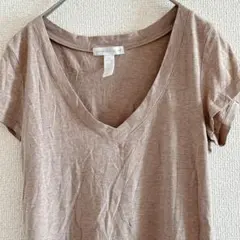 ambiance apparel Vネック Tシャツ モカブラウン Mサイズ