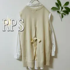 rpsオーバーサイズバックリボンニットベスト（M）ベージュ