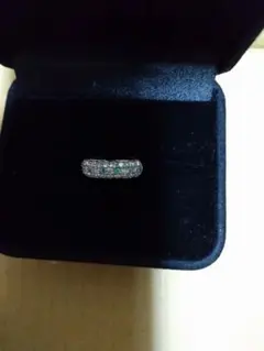 パライバトルマリン、ダイヤリングpt900保証書あり