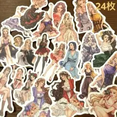 ファッション　ガール　ステッカー　24枚　アイドル　KPOP 女の子　フレーク