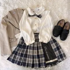 新品タグ付き　女の子　フォーマル セットアップ　チェックプリーツスカート　120