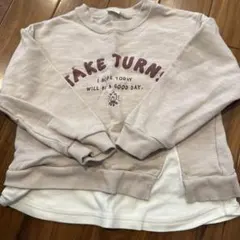 SIMPLE FREE ベージュ 裏毛トレーナー 120cm