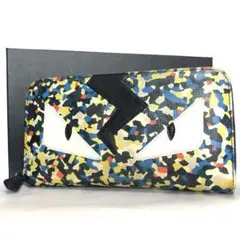 フェンディ　長財布　バグズ　モンスター　カモフラ　ラウンドファスナー