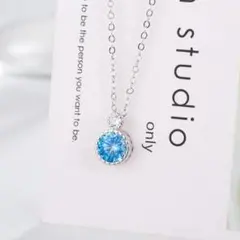 X502 ネックレス レディース k18 S925 シルバー アクアブルー