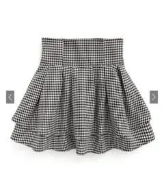 インパン裏地付き千鳥柄フレアミニスカート[gm773] Lサイズ 新品試着のみ