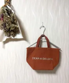 美品 DEAN & DELUCA トートバッグ オレンジ ブラウン S