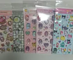 【正規品】サンリオシール まとめ売り5枚セット キャンディシール、ストーンシール