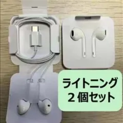 2個 iPhone対応 有線イヤホン Lightning/タイプC選択可能