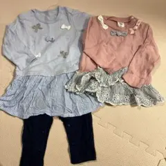 赤ちゃん本舗　リボン付きベビー服セット 80サイズ　2点新品未使用　80サイズ
