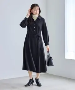 【美品】ROPÉ PICNIC リボンシャツワンピース L