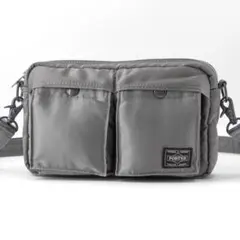 A015【未使用級】ポーター／タンカー　スリングバッグ　ショルダー　シルバー