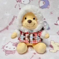 ディズニーストア　プーさん　ぬいぐるみキーホルダー　ダッフルコート　キーチェーン