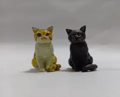 はしもとみお 猫の彫刻 ネコ ガチャガチャ カプセルトイ シロ クロ