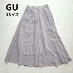 GU　プリーツロングスカート　グレー　S