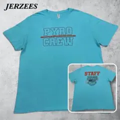 ジャージーズ 両面プリント Tシャツ XL 水色 古着 オーバーサイズ 半袖