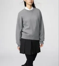 ⚫︎値下げ⚫︎UNIQLO ユニクロ　スムースコットンクルーネックセーターグレーS