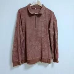 ⭐️ハーフジップ ボアプルオーバー【XL】茶系 ゆるだぼ フリース メンズ 古着