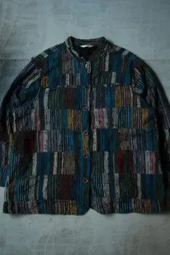 00s マルチカラー パッチワーク風 ジャケット スタンドカラー supreme