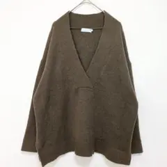 セブンデイズサンデイ 長袖ニット Vネック セーター プルオーバー 体型カバー