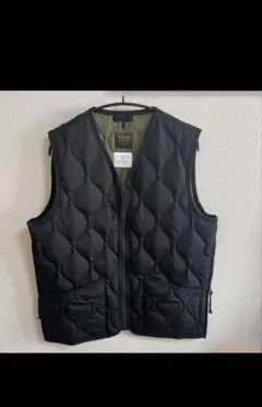 【24AW】TAION ミリタリーvネックジップダウンベスト　サイズL ブラック