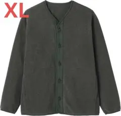 【美品】無印 素材に還るフリースカーディガン XL グレー
