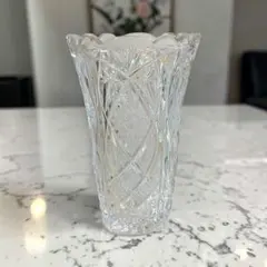 ボヘミア クリスタルガラス 花瓶 フラワーベース