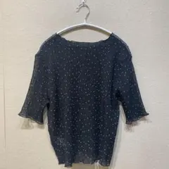 JENASIS ジーナシス　シースルードットトップス　カットソー　サイズFのサムネイル