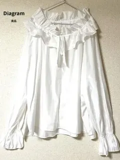 グレースコンチネンタル　ブラウス　フリル　シャツ　S　シアー　カフタン　白　美品のサムネイル