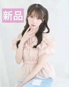 新品 ロゼミューズ Sheer gather off shoulder tops - メルカリ