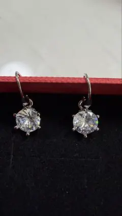 シルバー925 クリスタルドロップピアス　値下げしました
