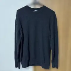 土日限定価格ユニクロ カシミヤクルーネックセーター ブラック M カシミヤ