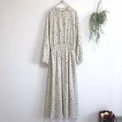 ショコラフィネローブ 長袖ワンピース ロング フレア 花柄 おすすめ カジュアル