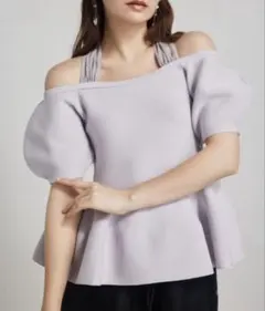 メニーWAYペプラムニットトップス 半袖 夏服