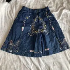 【昭和レトロ】RAFFINATO キュロットパンツ　刺繍　ファンシー　80年代