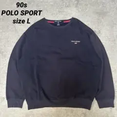 90s POLO SPORT ネイビー ロゴ スウェット L 北マリアナ諸島製