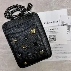 新品✨COACH ジップ カード ケース リベット コインケース パスケース