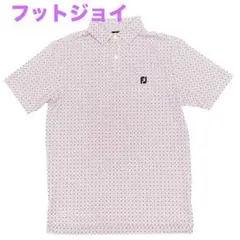 【美品】フットジョイ　FJ　総柄　半袖　ポロシャツ　ゴルフウェア　サイズLのサムネイル